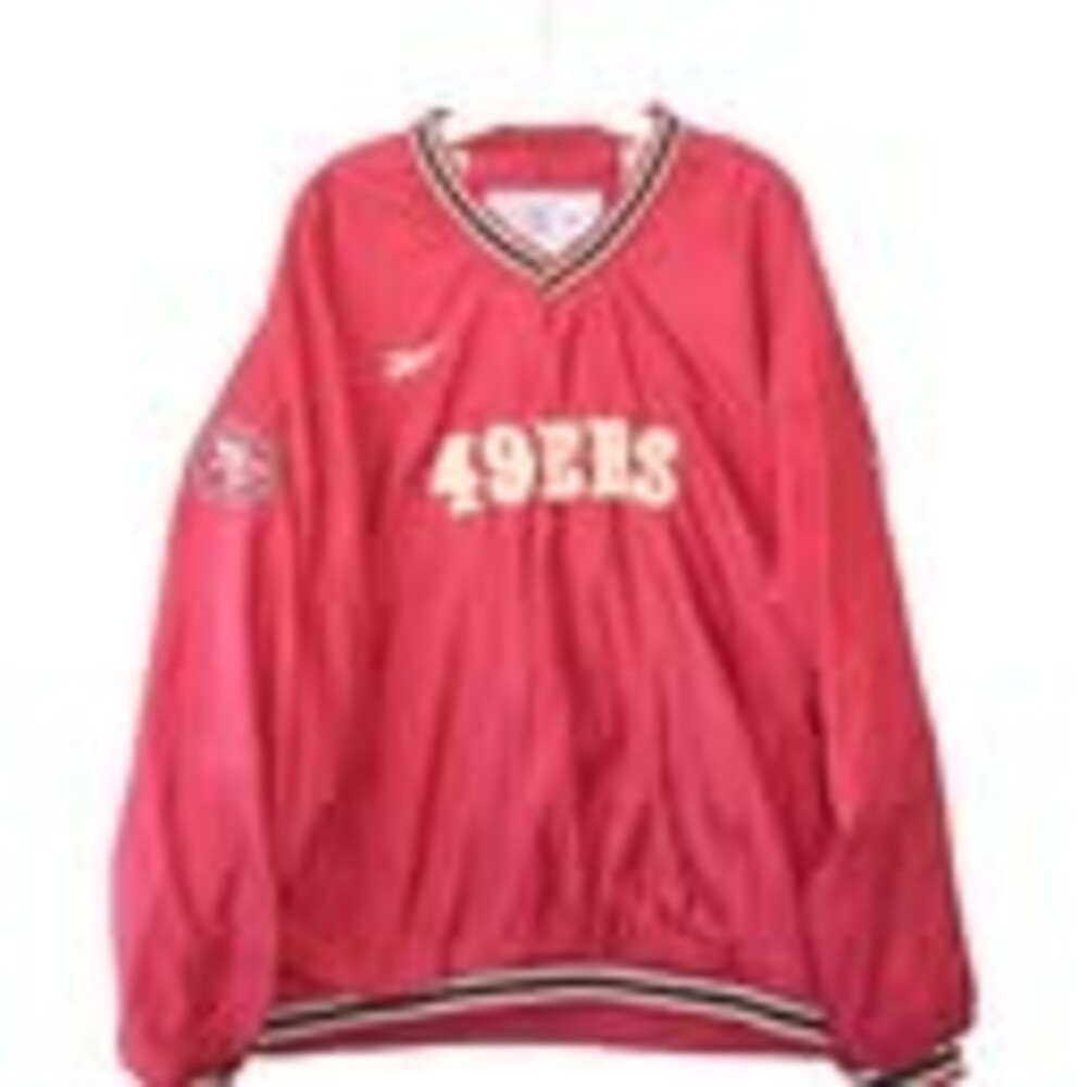 Reebok Vtg San Francisco 49ers NFL Pro Line Authentic Pullover V-neck Jacket